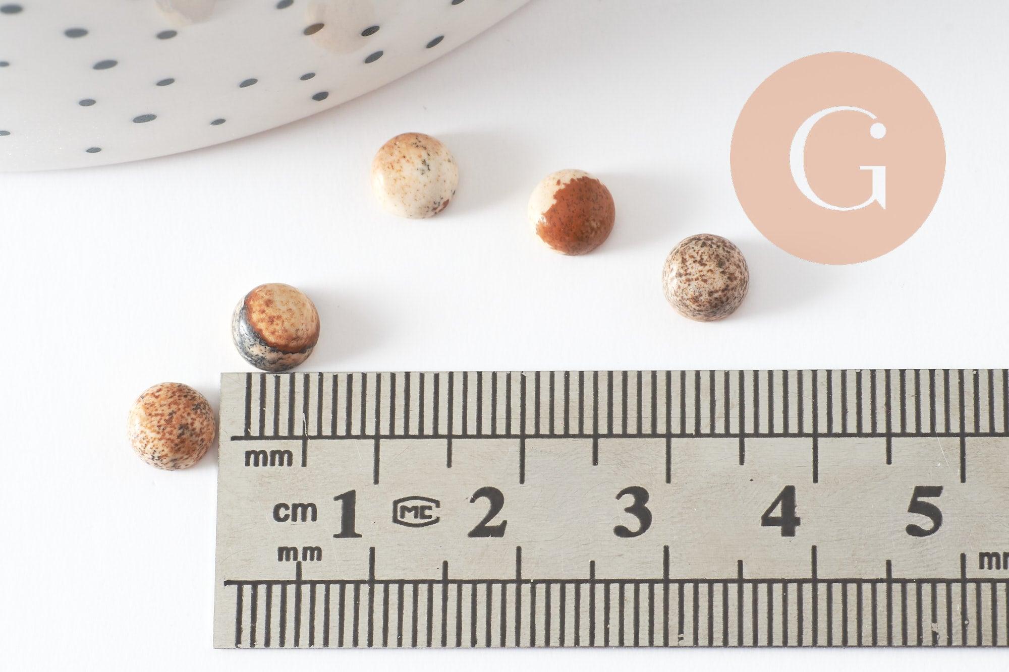 Gingerlily Cabochon rond jaspe paysage naturel 6mm x1