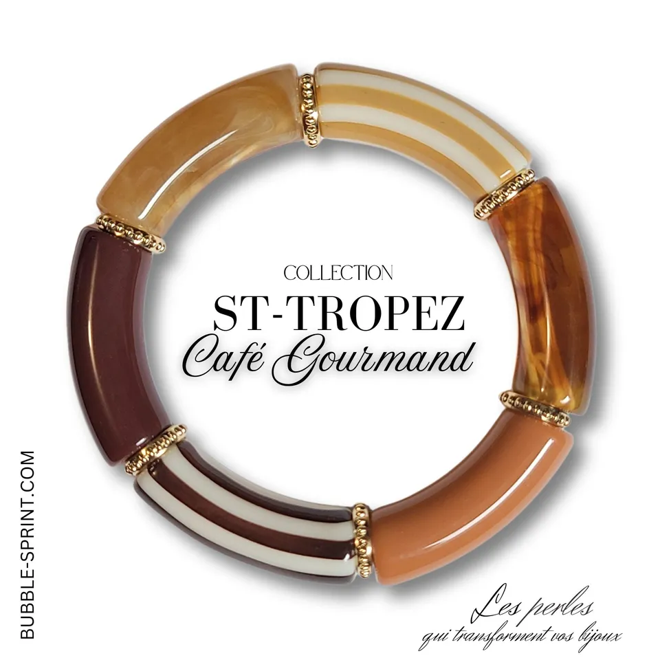 ARTSHOP St-Tropez Café Gourmand kit bracelet marron tubes