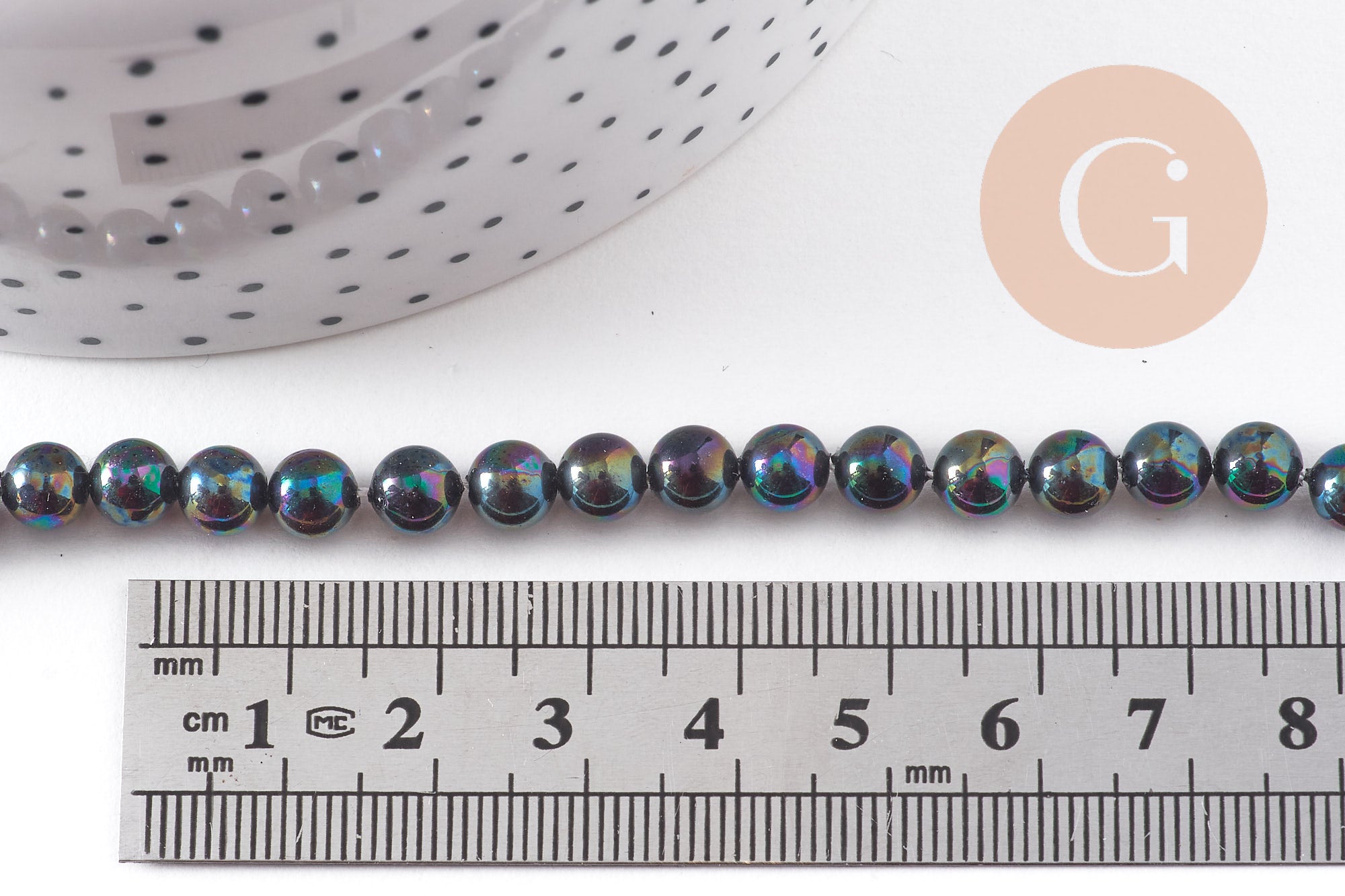 Gingerlily Perles nacre noire 6mm eau douce fil 40cm