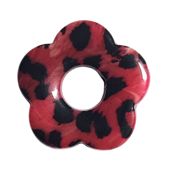 ARTSHOP Flower power pendentif fleur capucine framboise 27mm x1