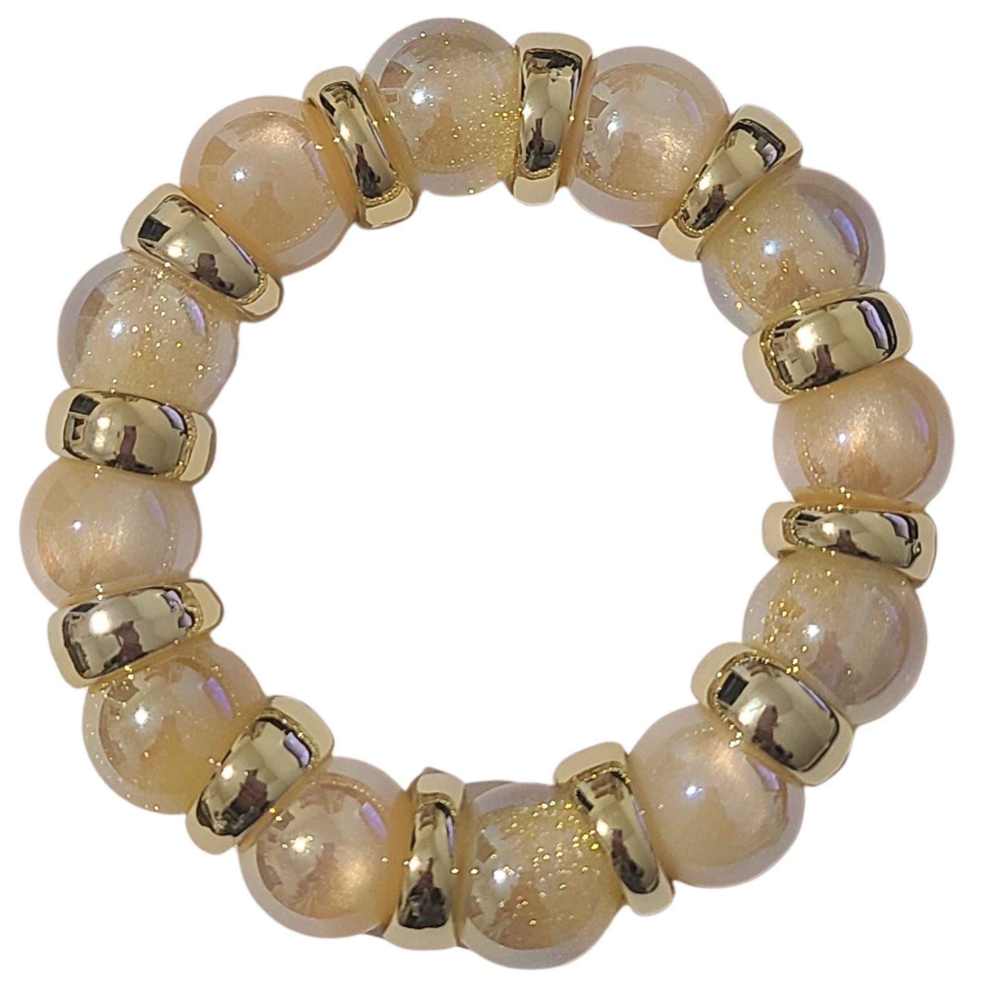 ARTSHOP 263 Boules acryliques Glitter AB Miel 16 mm