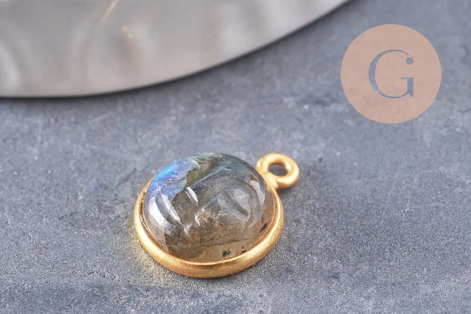 Gingerlily Pendentif lune labradorite 19mm x1 doré