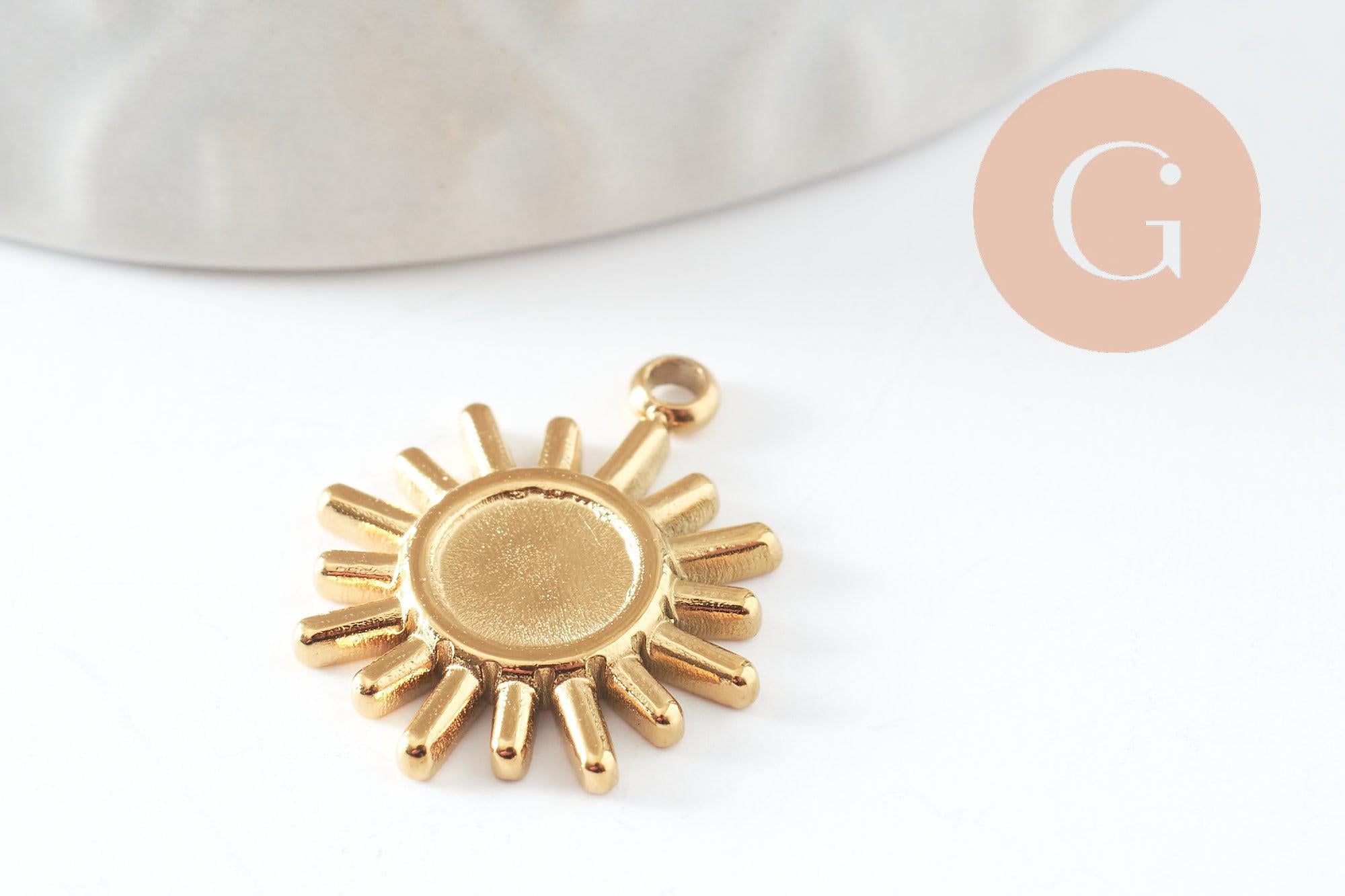 Gingerlily Pendentifs G9857 pendentif soleil doré 6 mm x2