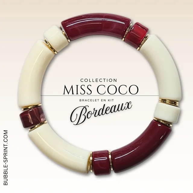 Artshop Miss Coco kit bracelet Bordeaux acrylique