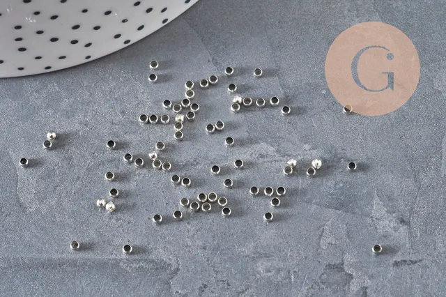 Gingerlily Perles à écraser laiton platine 2 mm 1 g sans nickel