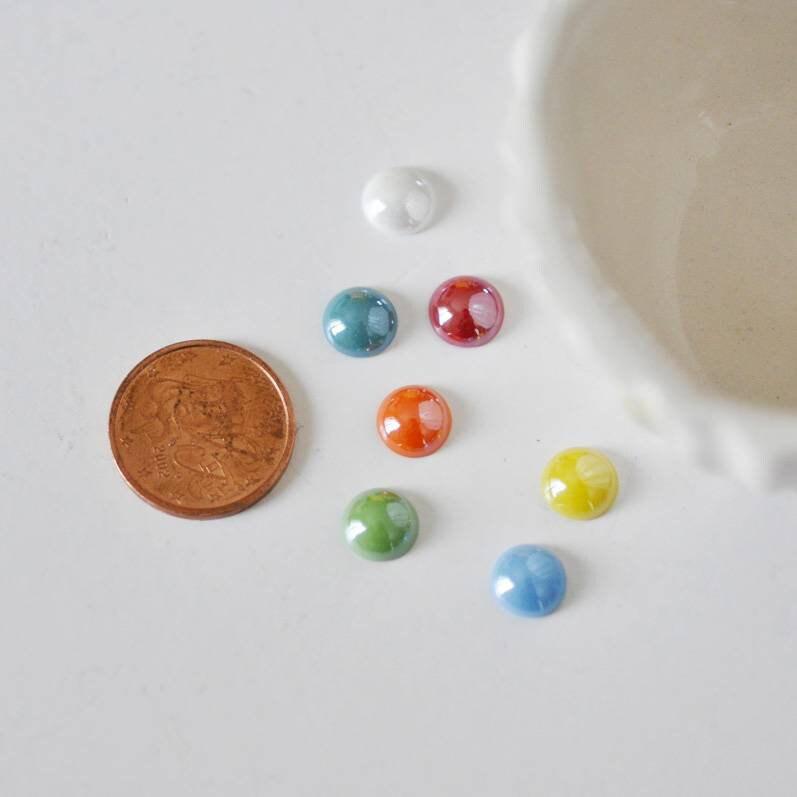 Gingerlily Pierres cabochons G120 cabochon verre irisé 9 mm x10