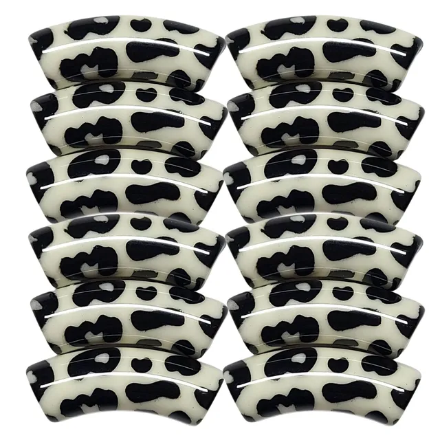 ARTSHOP Tubes 369 Léopard perles tube blanc cassé x1