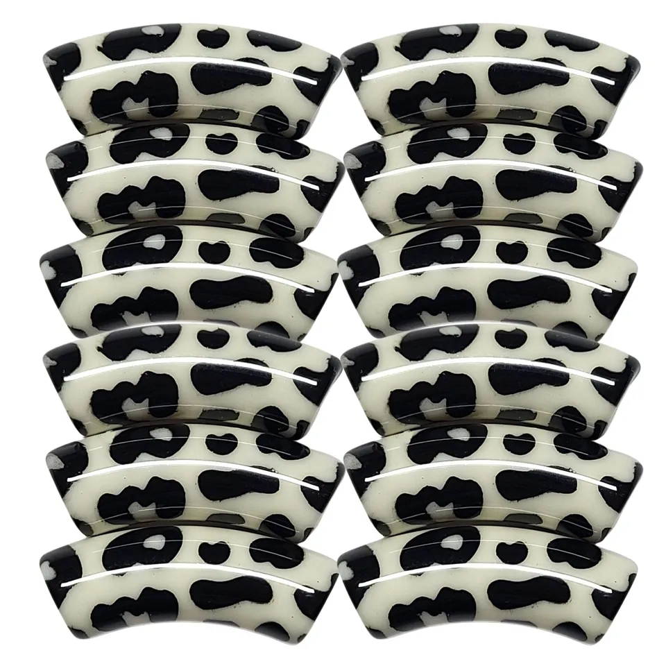 ARTSHOP Tubes 369 Léopard perles tube blanc cassé x1
