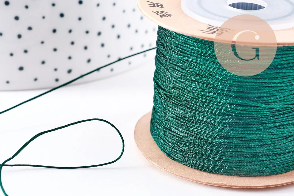 Gingerlily cordon tressé vert foncé polyester 0,6mm 1m
