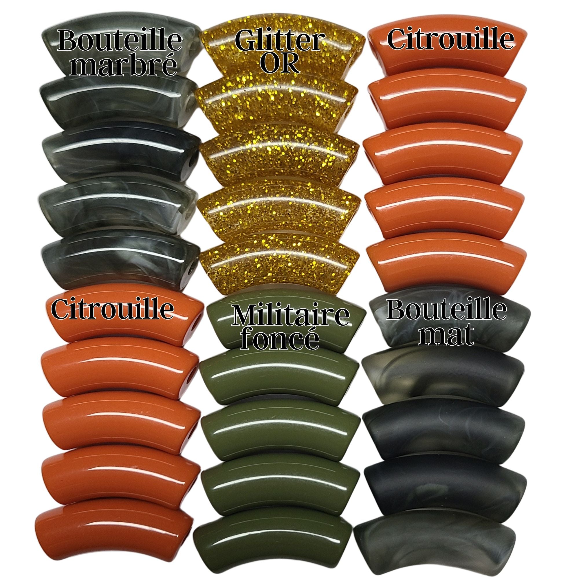 ARTSHOP Camaieu 82 Lot mixte tubes incurvés Vert 12mm x30