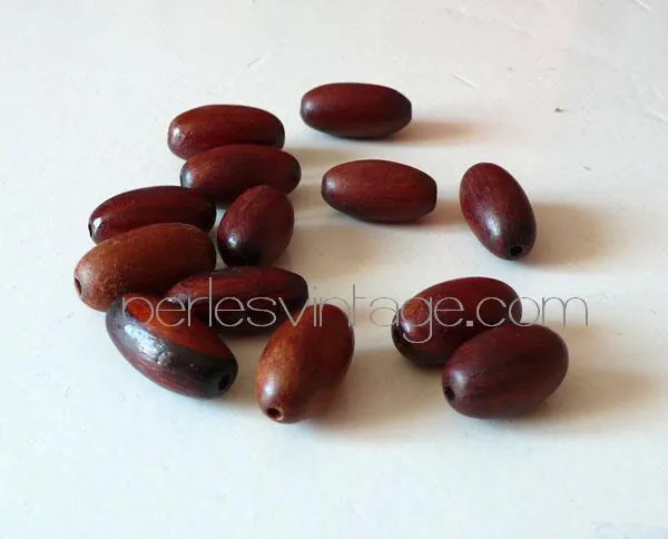 Gingerlily Perles Ovales Bois Caramel Vernis x5