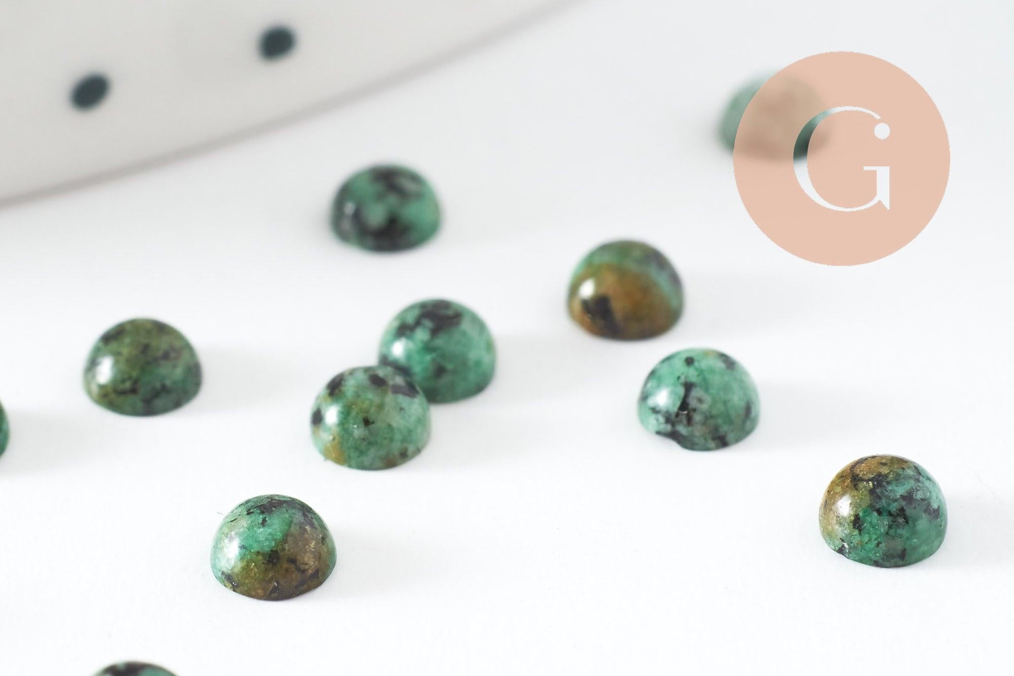 Gingerlily Cabochon rond turquoise africaine 4mm pierre x1