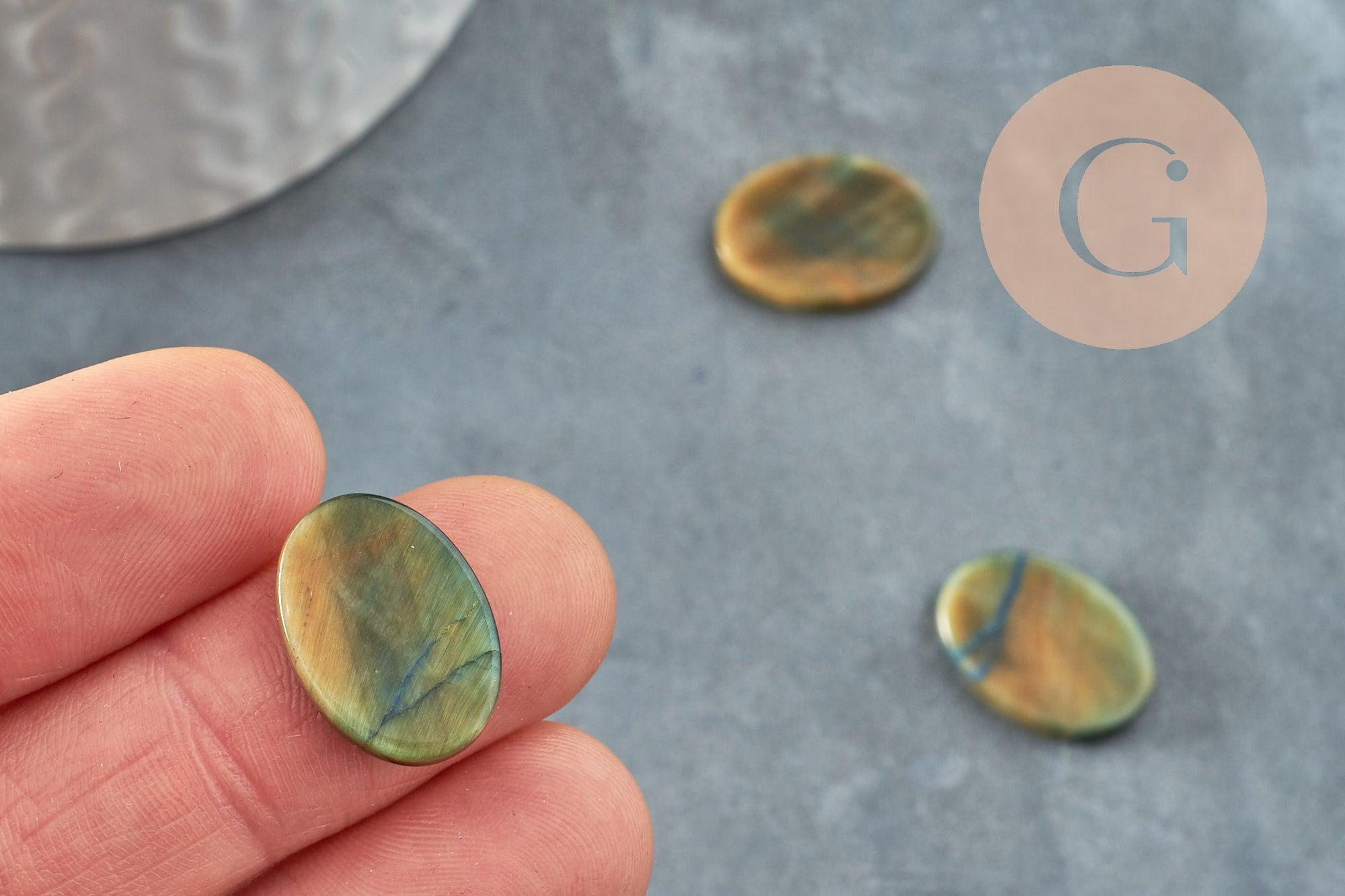 Gingerlily Pierres naturelles cabochon ovale oeil de tigre 13x18mm x1 marron