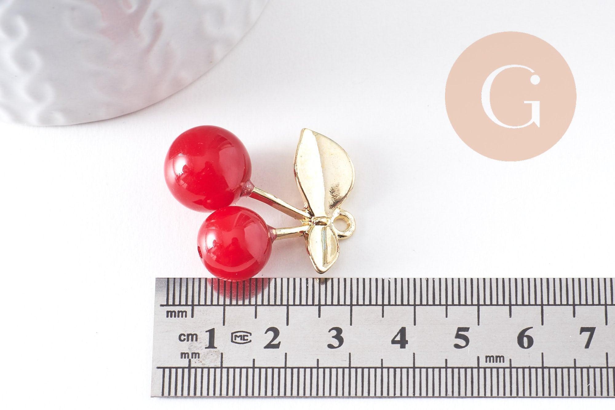 Gingerlily G10339 pendentif cerise doré rouge 33mm