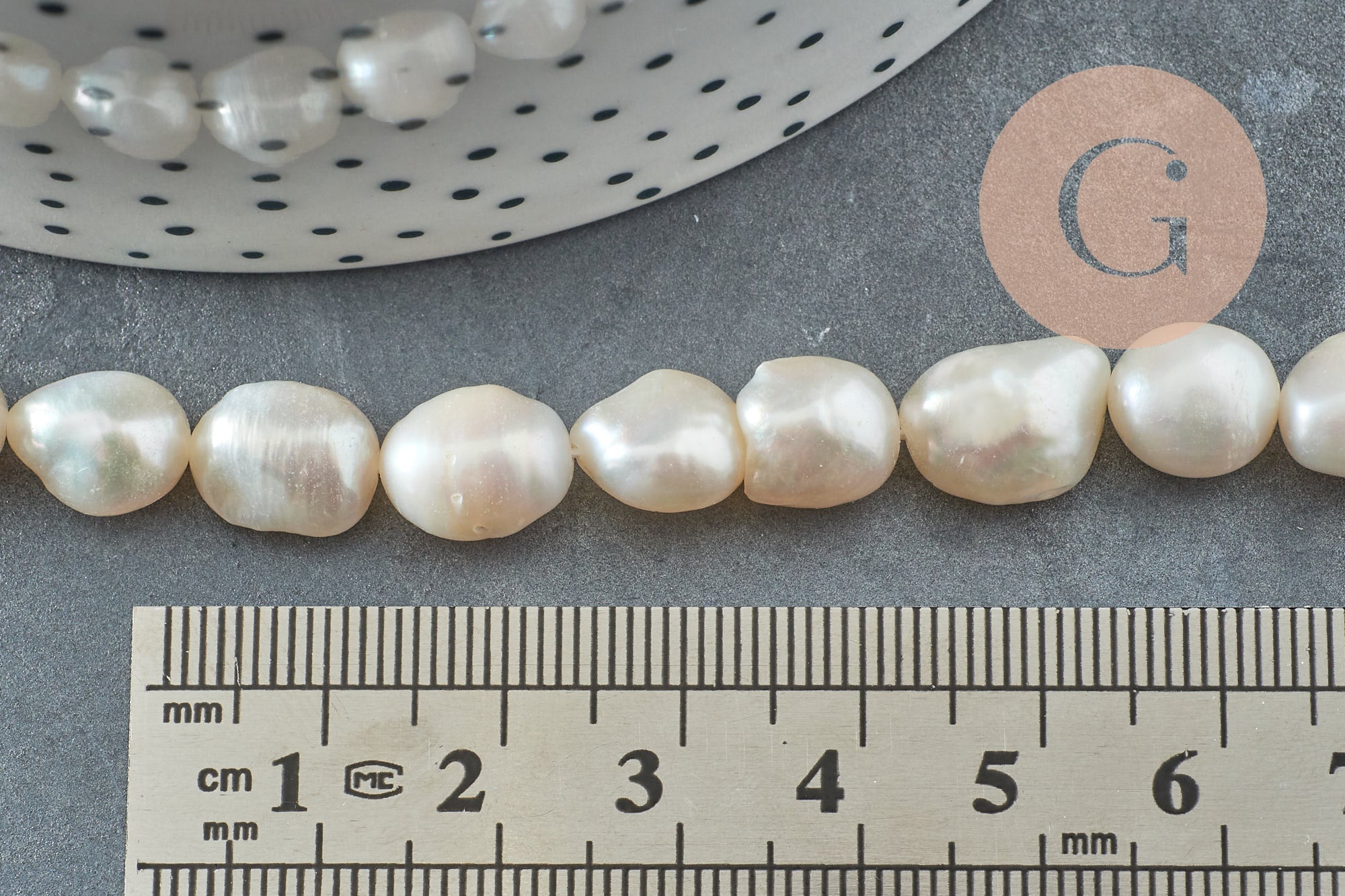 Gingerlily Perles eau douce G2433 blanches 8-9mm fil 33cm