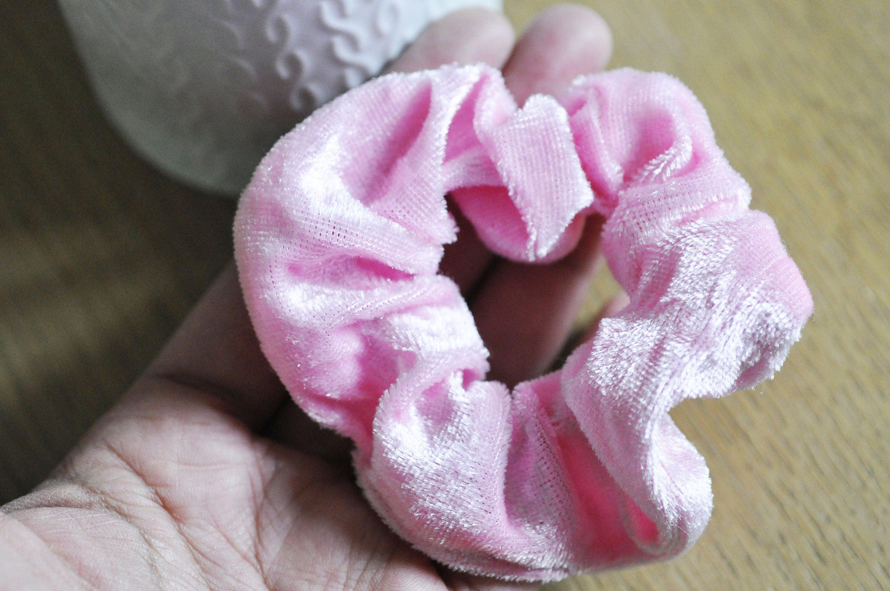 Gingerlily G5124 chouchou scrunchy velours rose x1