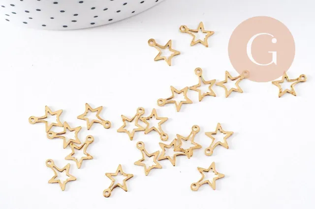 Gingerlily Pendentifs G10145 breloque étoile laiton 12mm x5