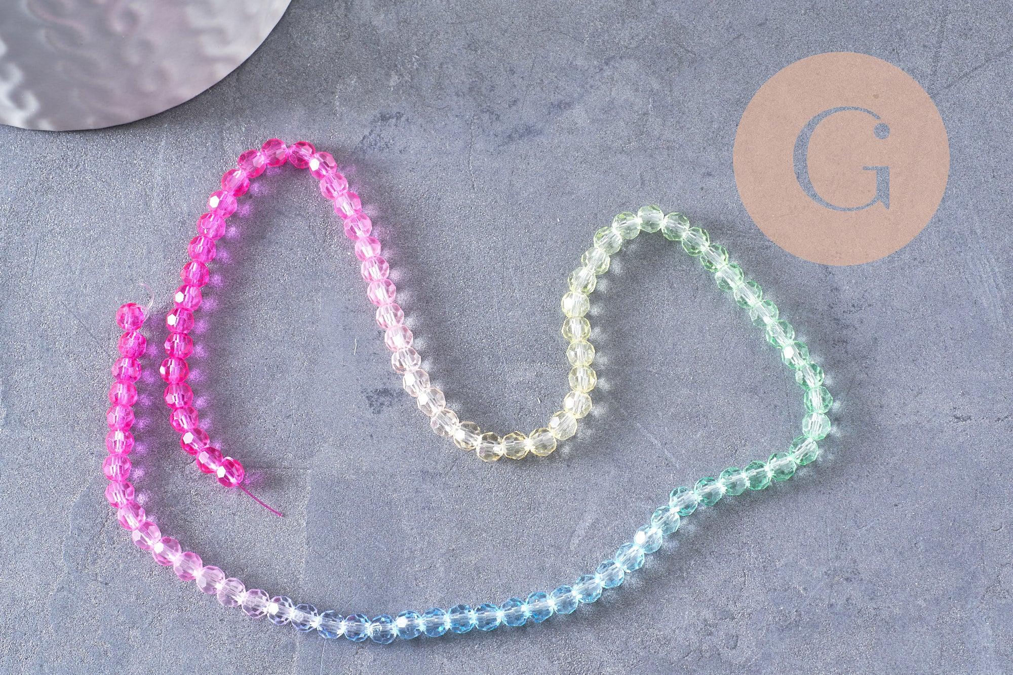 Gingerlily G10282 perles cristal multicolore 4.5mm fil 32cm