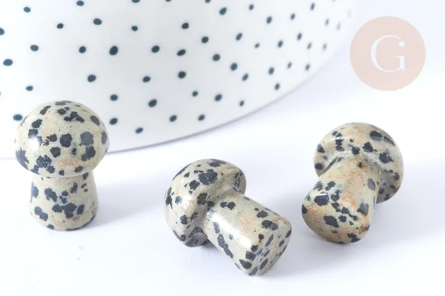 Gingerlily Pierre champignon jaspe dalmatien 20mm x1