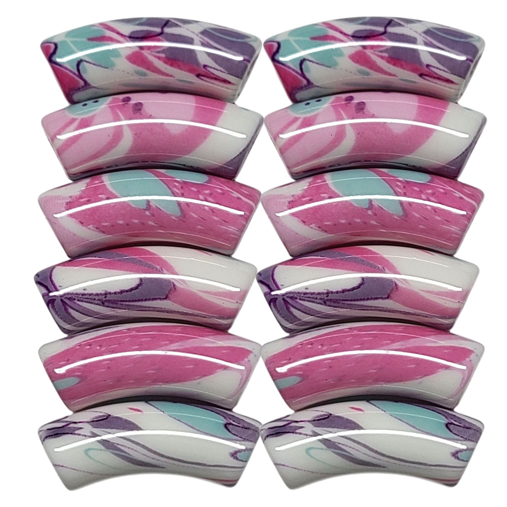 ARTSHOP Tubes DESIGN 1003 perle tube fleurs rose 12mm x1