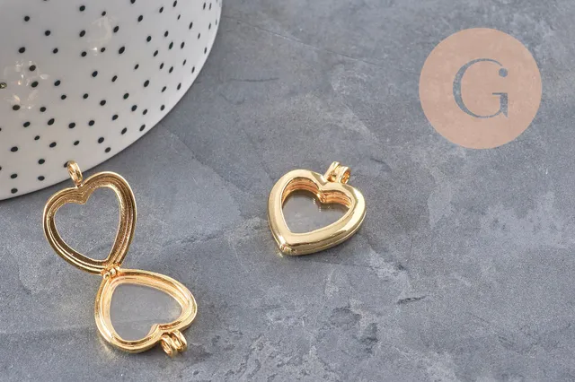 Gingerlily G11141 pendentif locket cœur doré 26mm à remplir