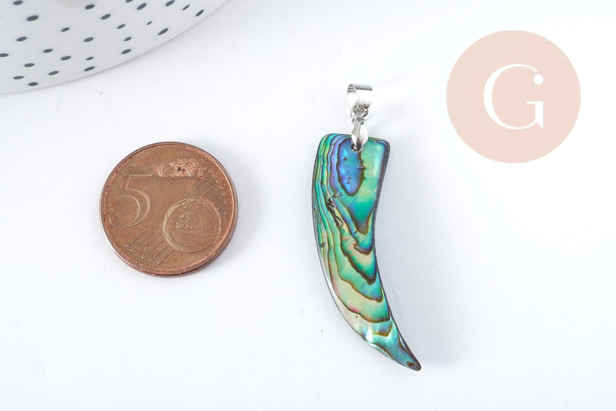 Gingerlily Pendentifs G8905 pendentif dent nacre noire 39-55mm x1