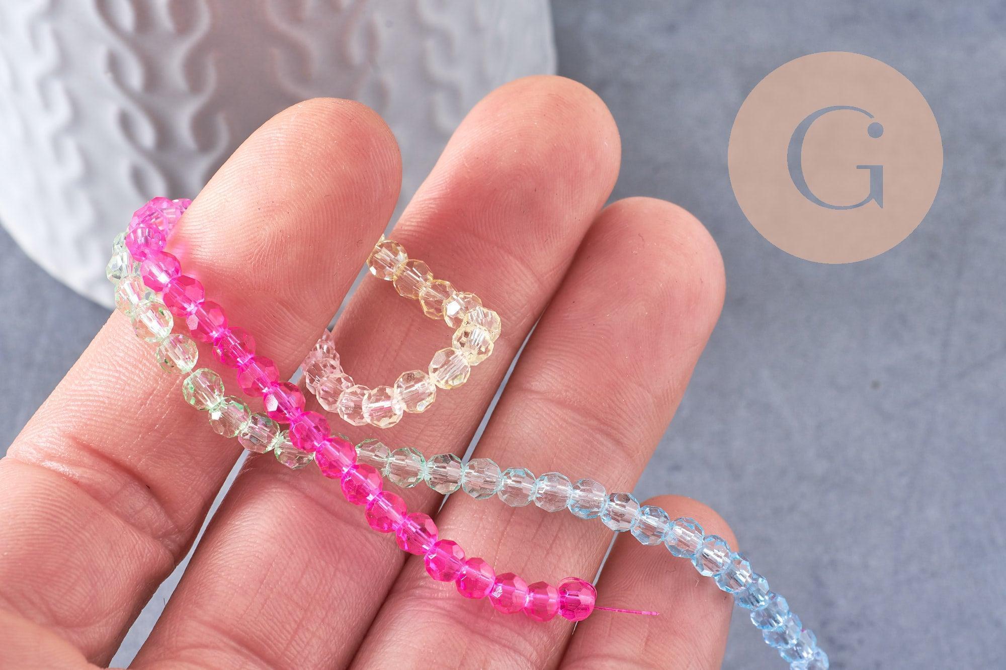 Gingerlily G10282 perles cristal multicolore 4.5mm fil 32cm