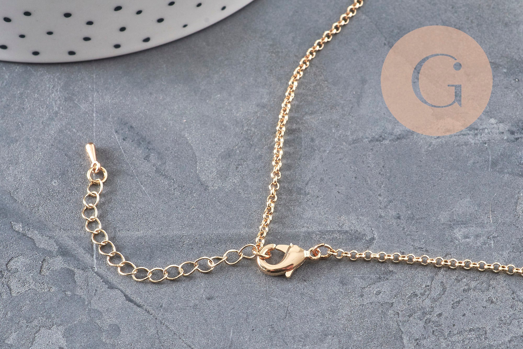 Gingerlily locket collier porte-photo laiton doré 18K rond