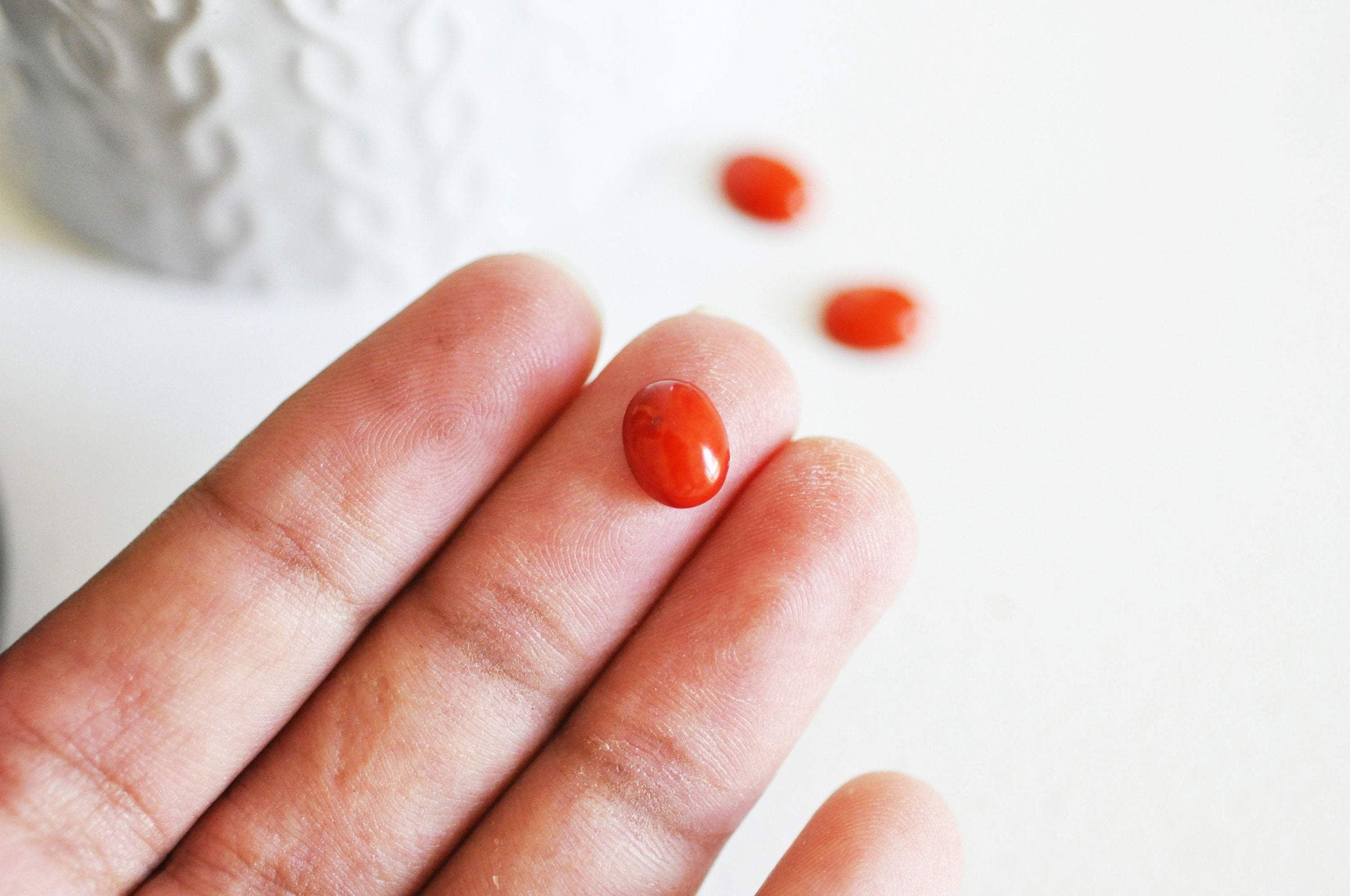 Gingerlily Cabochon ovale corail naturel 10x8mm x1