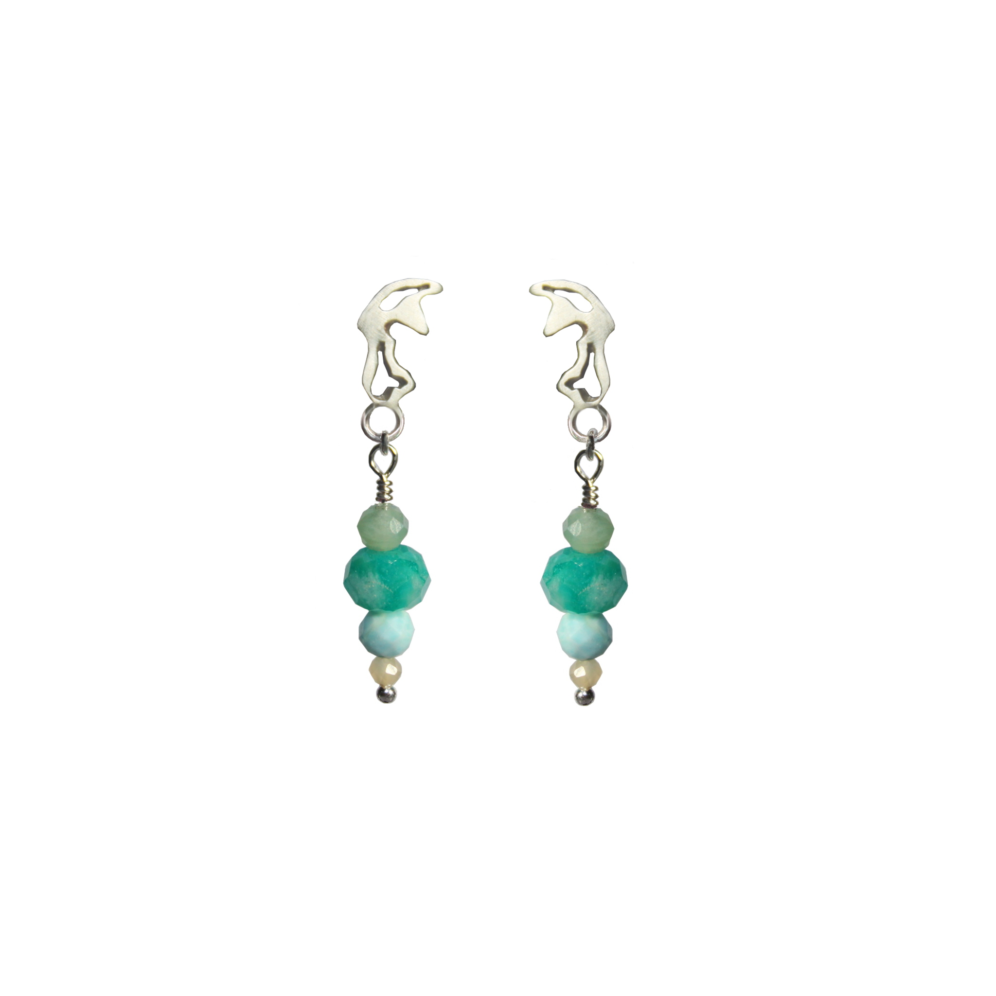 Kajika Roli Lumi boucles argent perles bleues