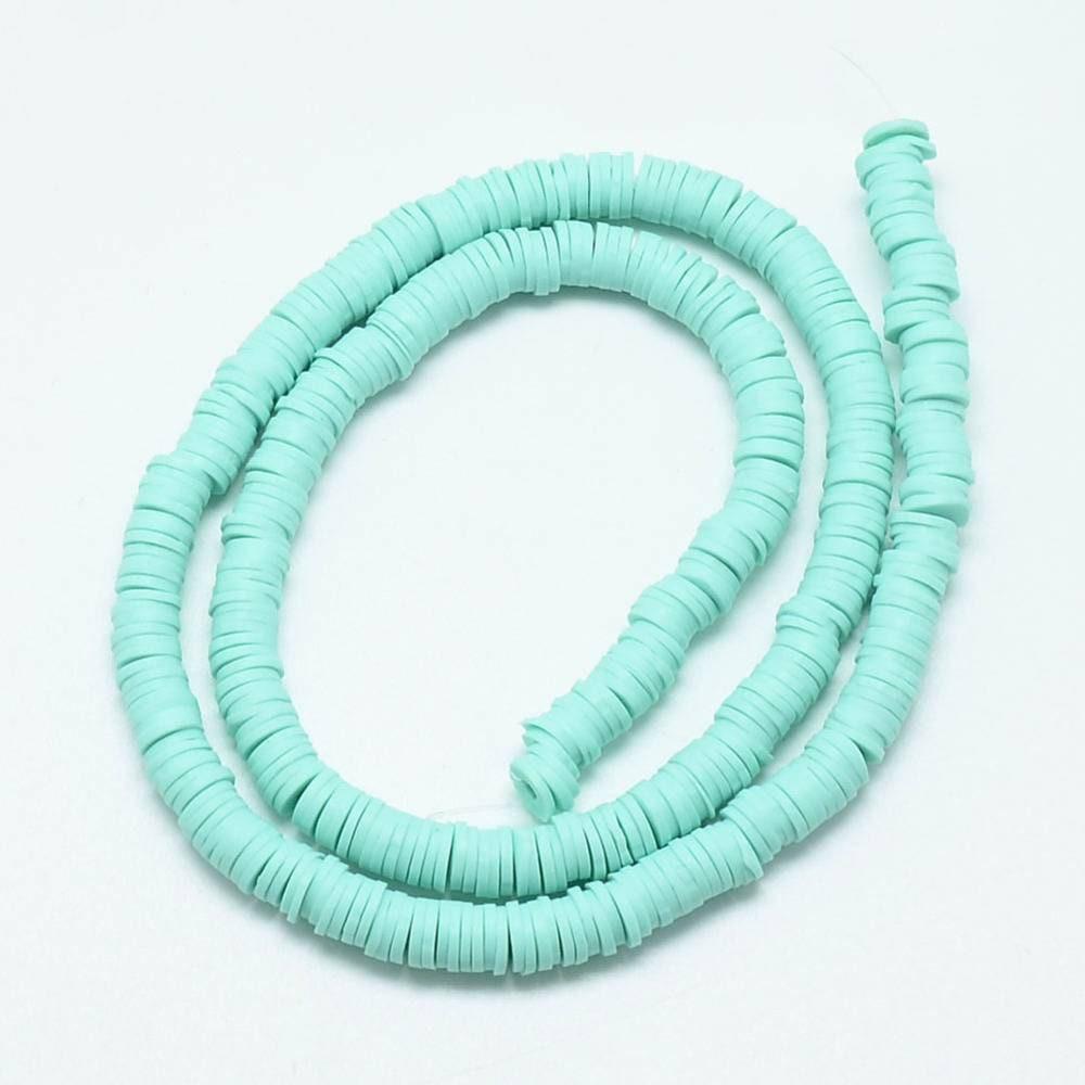 Gingerlily perles heishi polymère turquoise 4mm fil