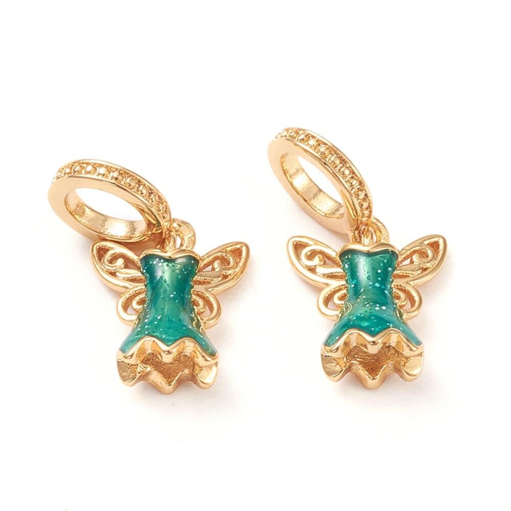 Gingerlily Perles jupe de fée perle grand trou plaqué or 18k mixte