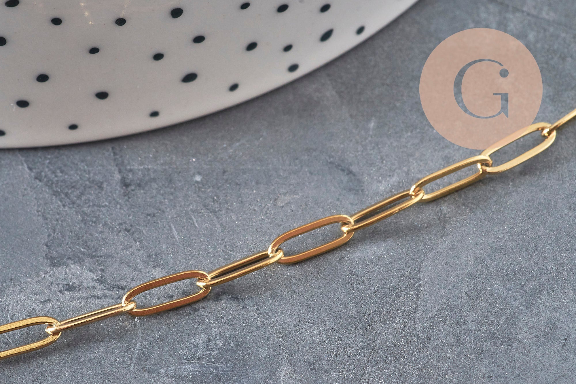 Gingerlily Chaînes G11219 chaîne trombone dorée 1 mètre