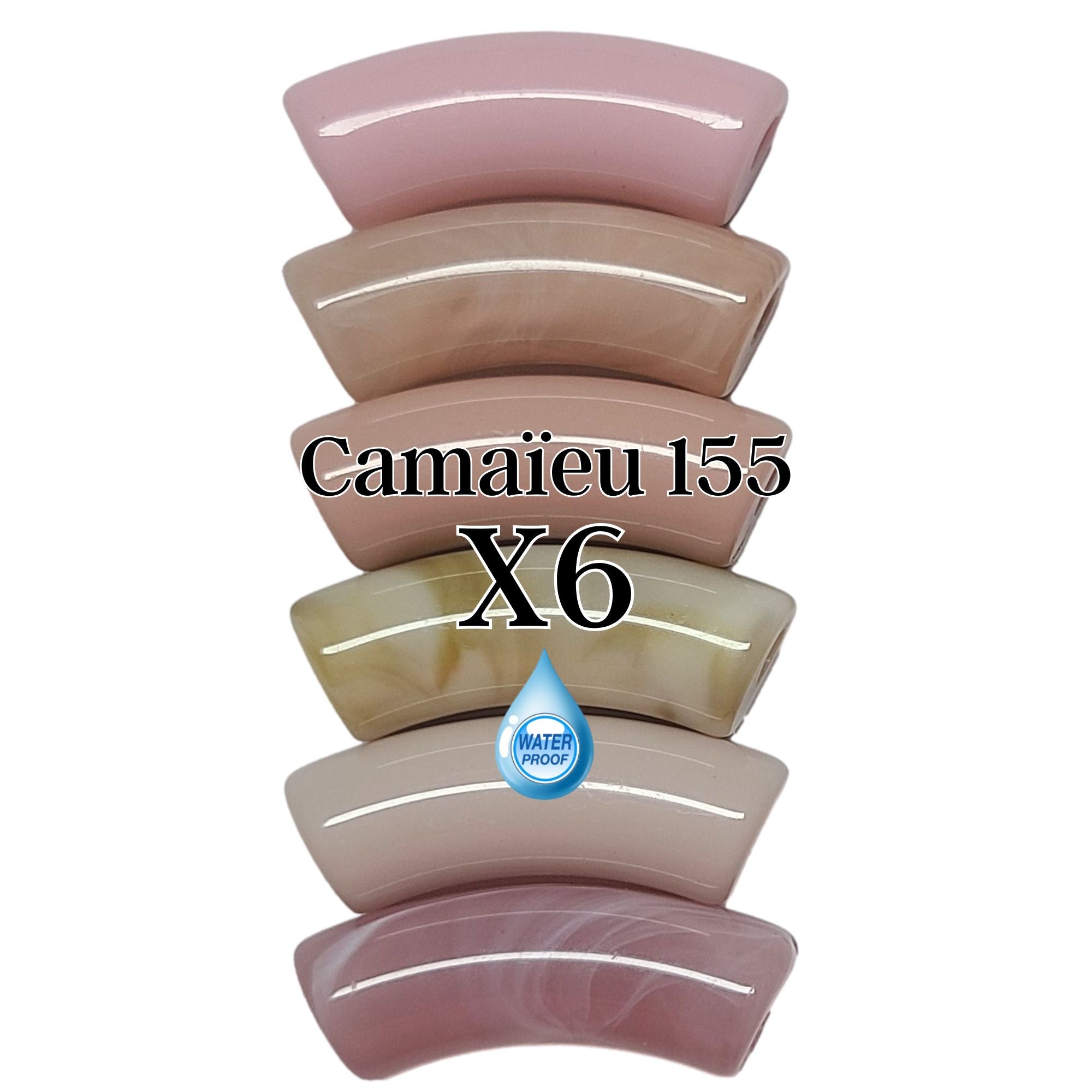 ARTSHOP Camaieux 155 lot 6 tubes incurvés 12MM rose