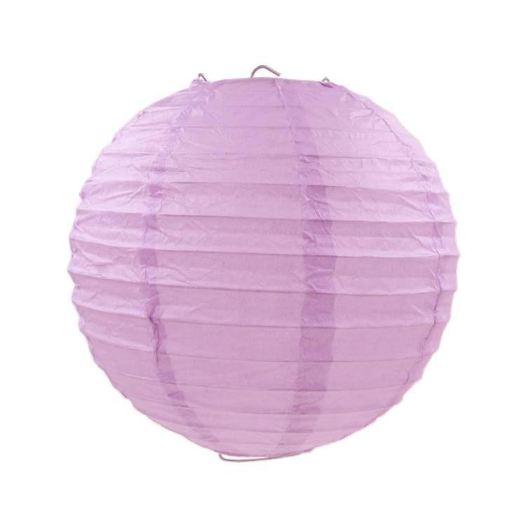 Abat-jour papier violet clair boule ronde 30cm G058