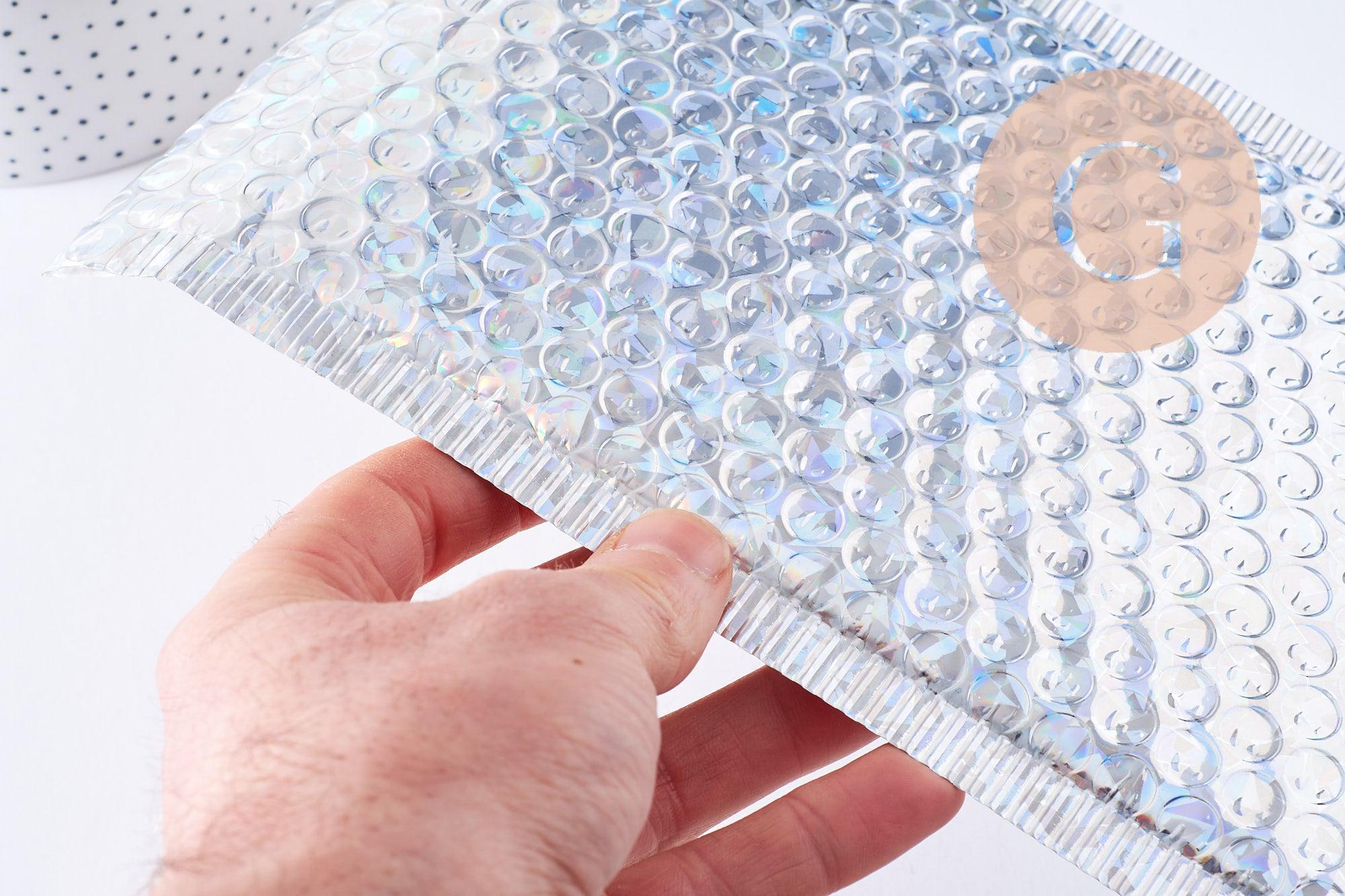 Gingerlily Enveloppes Bulles Argent Holographique 24x15cm x10