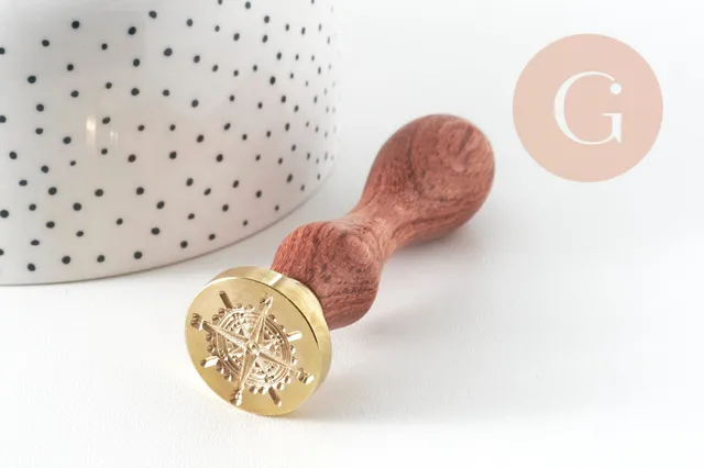 Gingerlily G4938 sceau cire rose des vents 25mm