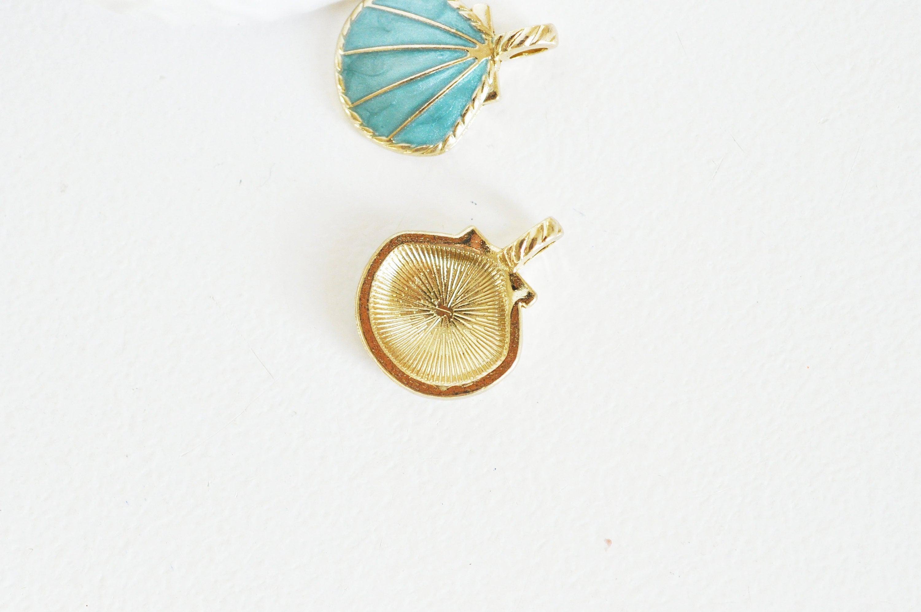 Gingerlily Pendentifs G2958 pendentif coquillage bleu ciel 24mm x2