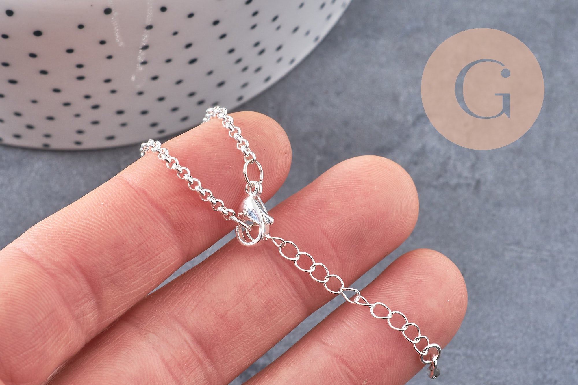 Gingerlily G10914 bracelet maille rolo argenté 16,5 cm