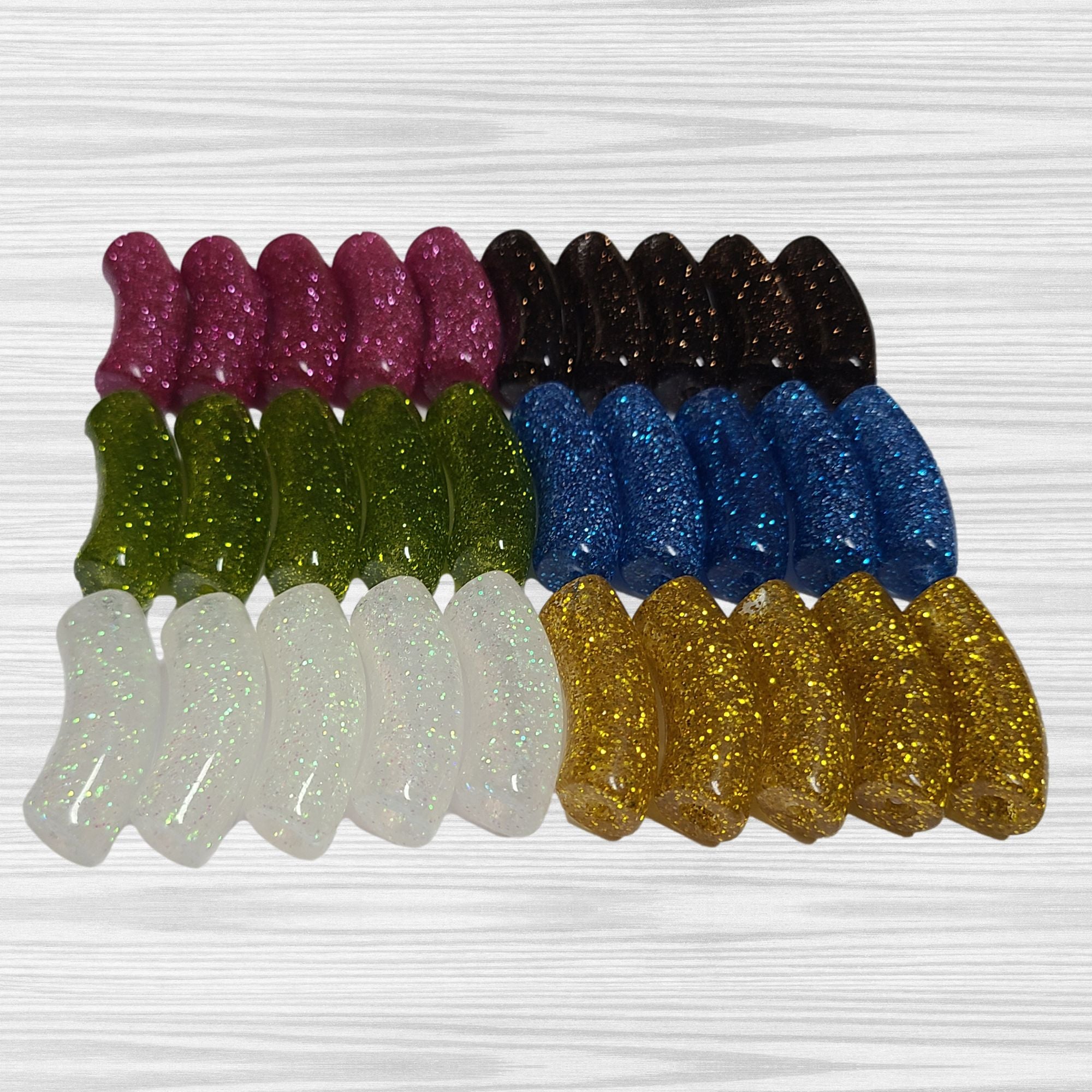 ARTSHOP Camaieux 85 lot 30 tubes incurvés 12mm glitter
