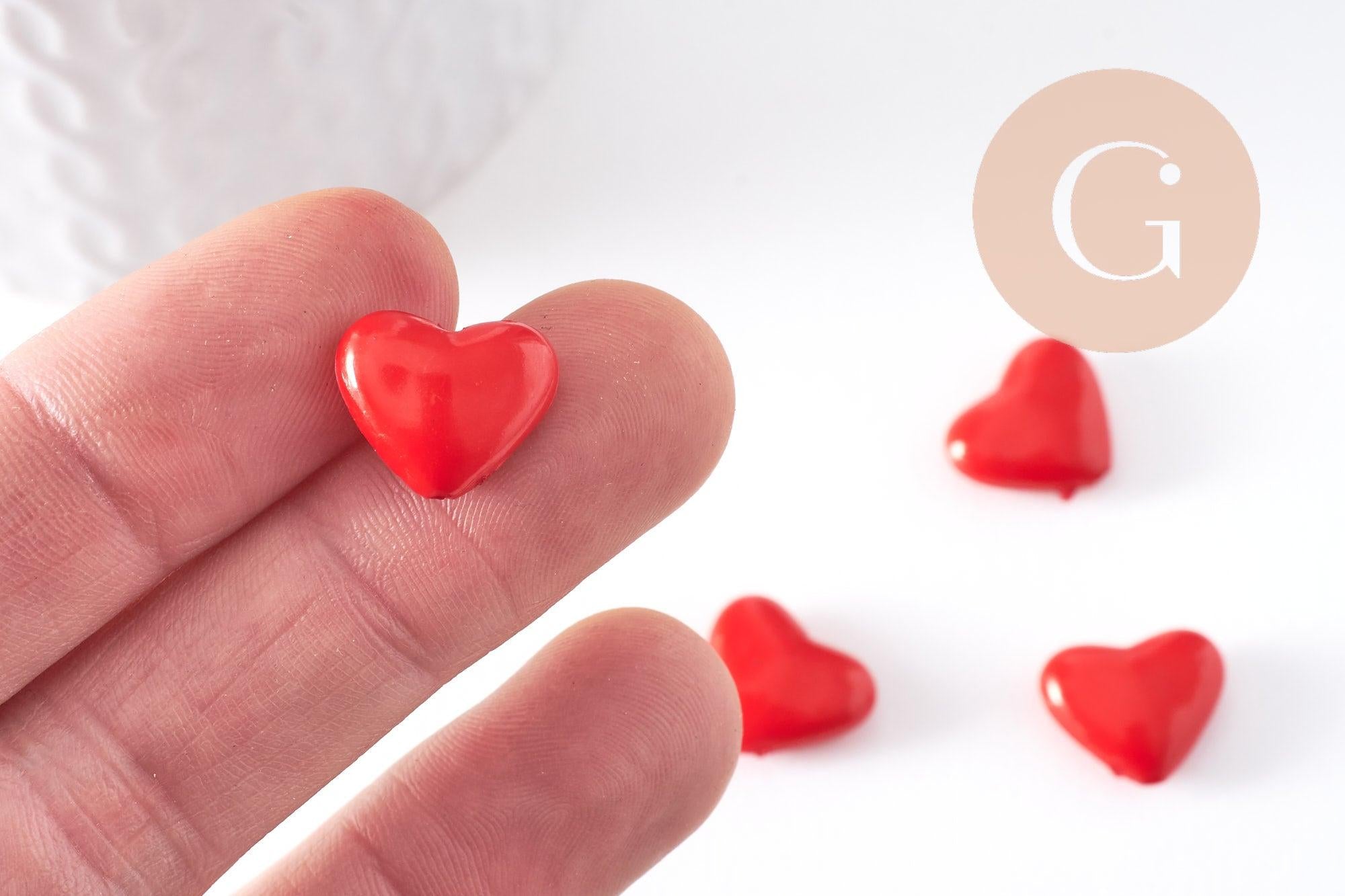Gingerlily Perles coeur G10405 perle plastique rouge 12mm x5