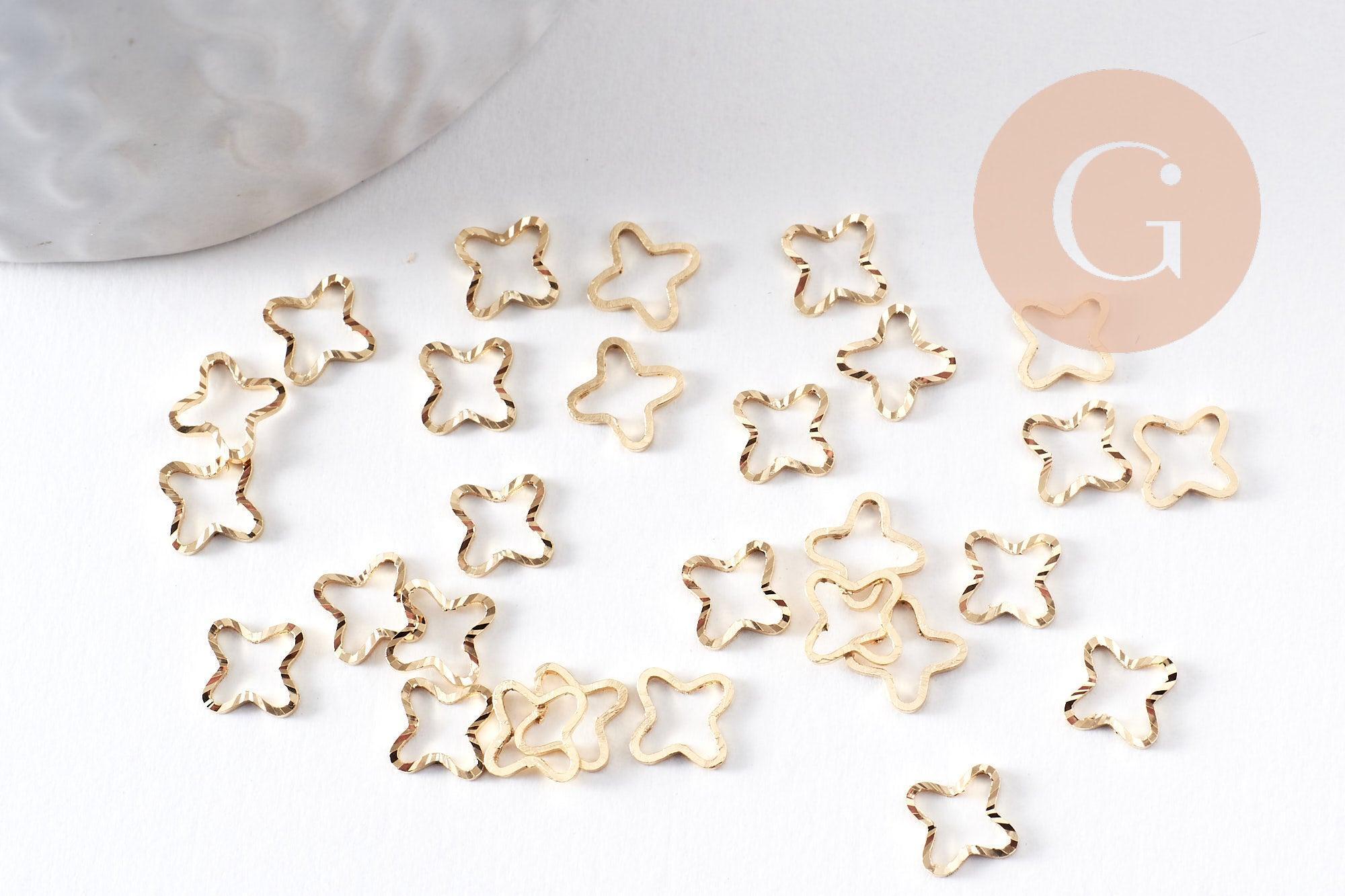 Gingerlily Apprêts Connecteur croix doré 24K 7.5mm x10