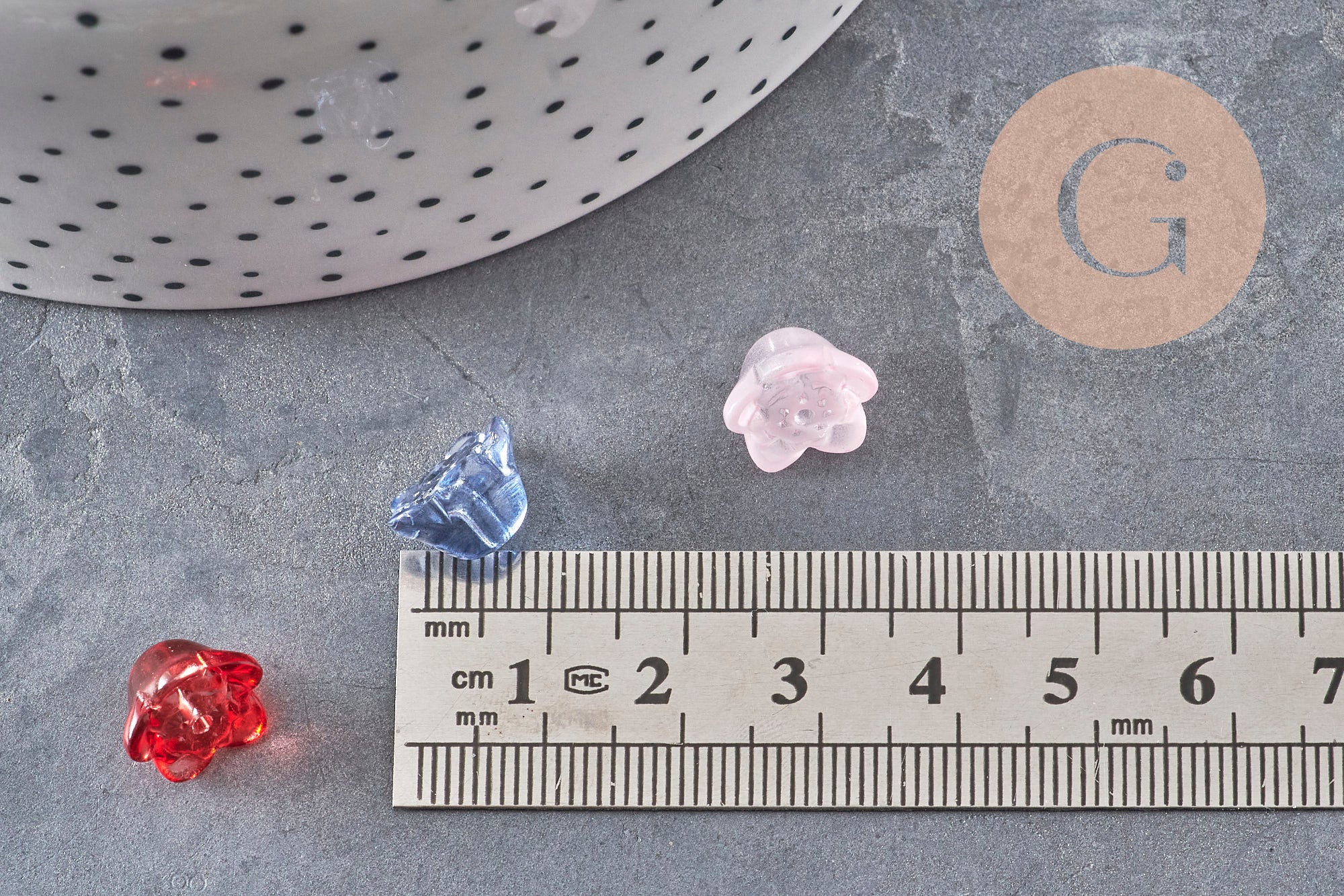 Gingerlily Perles fleur rose G11041 perles verre multicolore x10