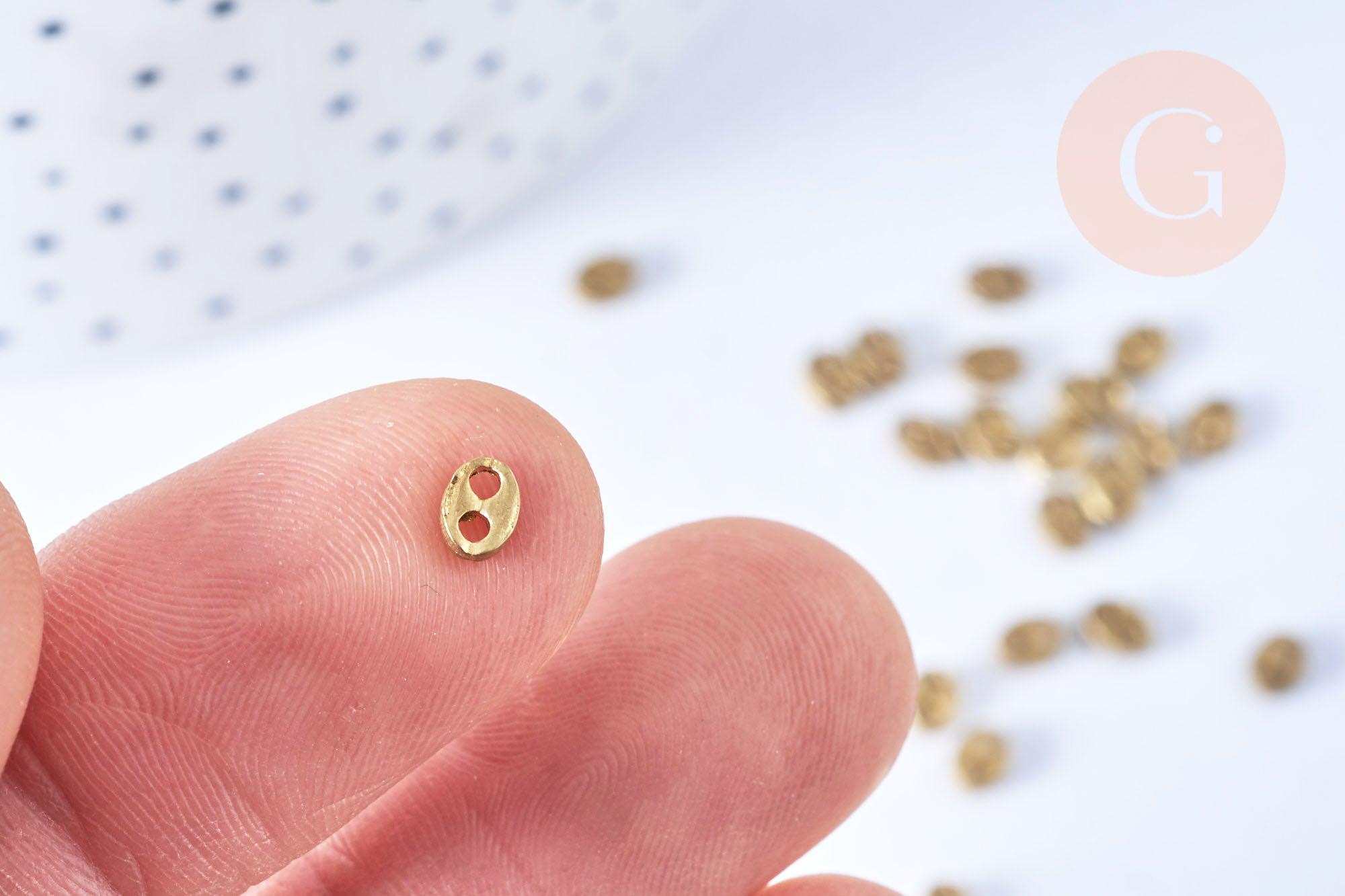 Gingerlily G6536 perles grain café laiton brut 4mm x5