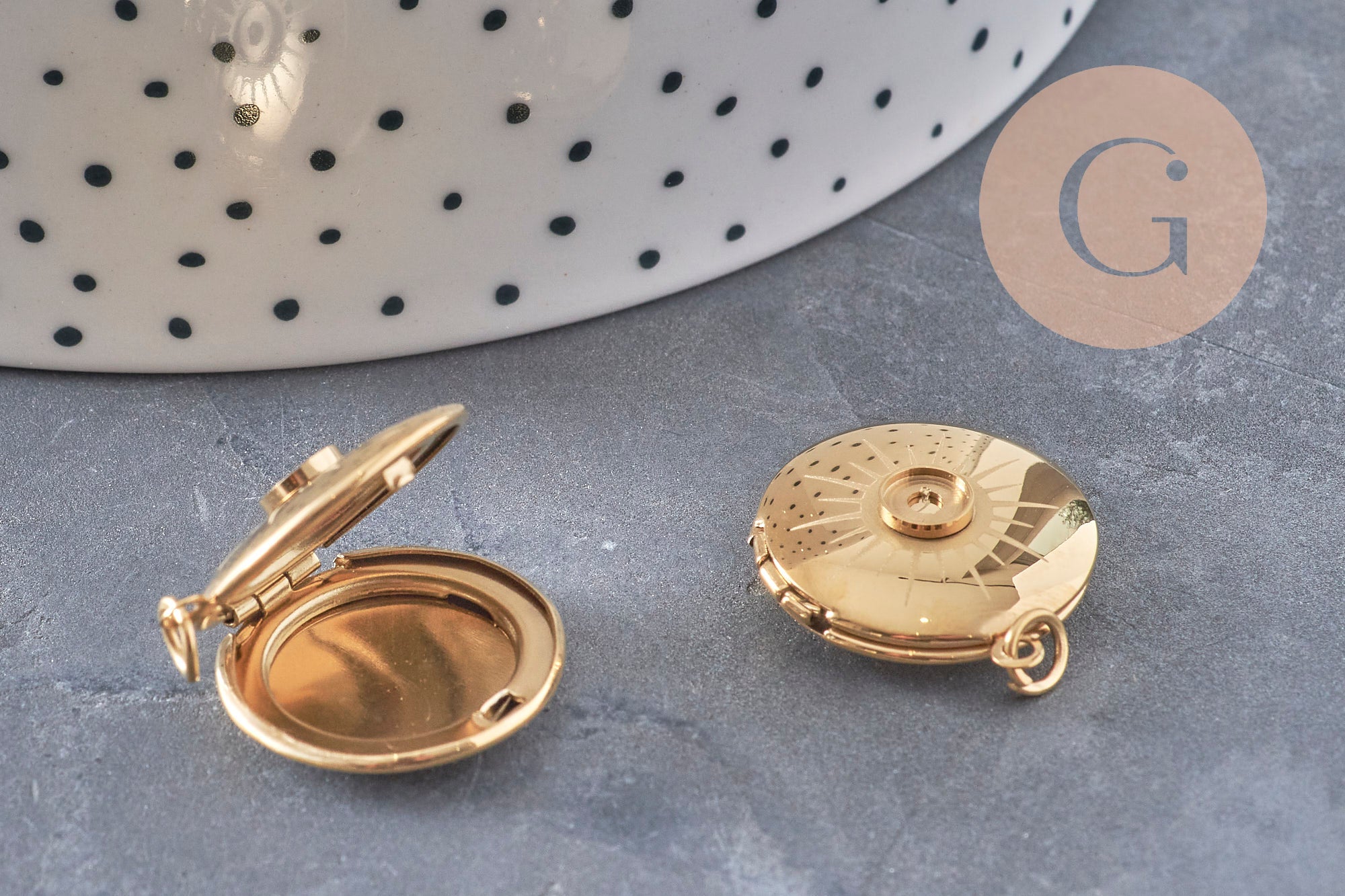 Gingerlily G10972 locket soleil acier doré 23 mm