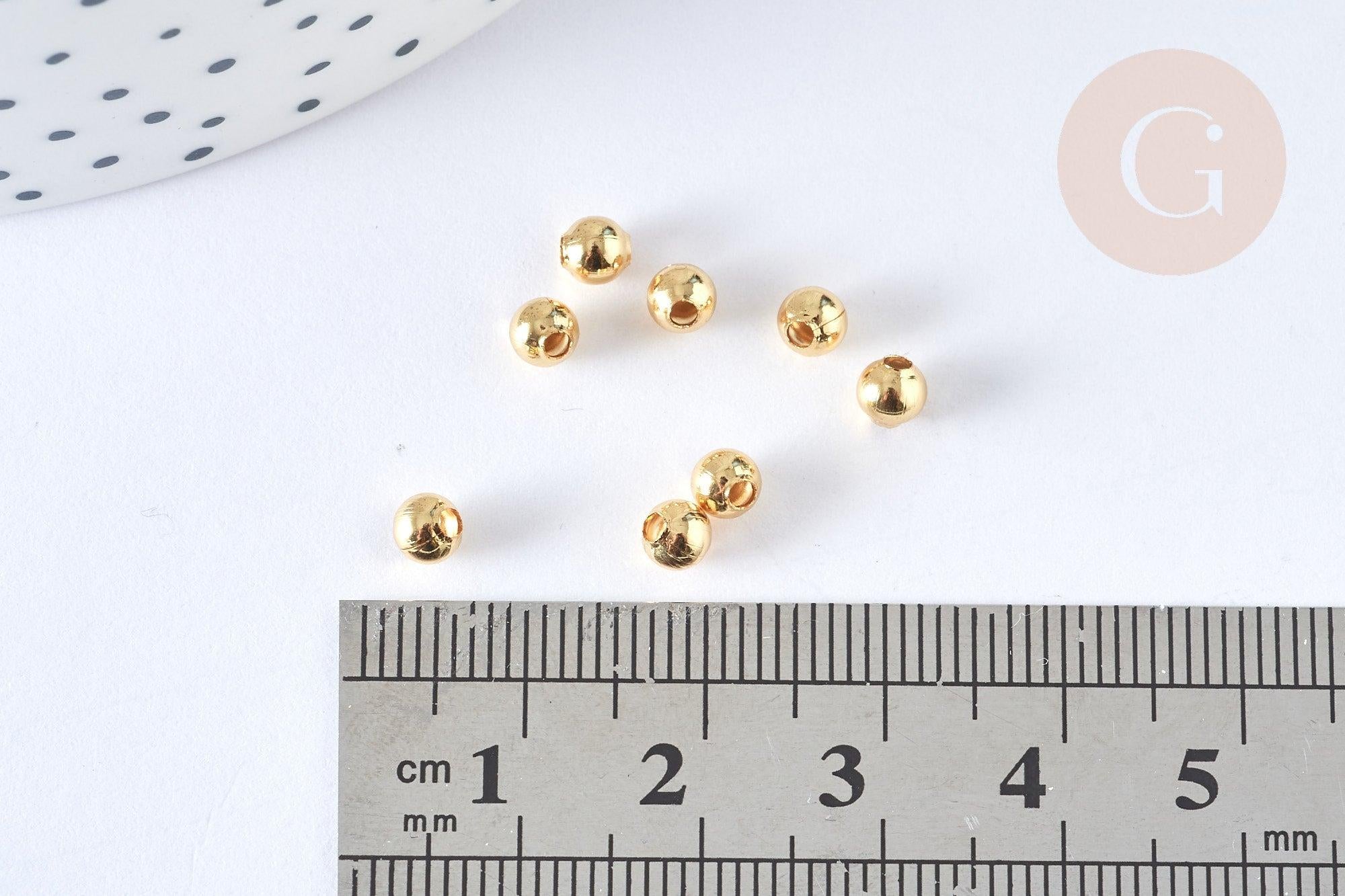 Gingerlily G5254 perles intercalaires laiton doré 4mm x100 sablées