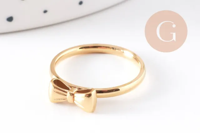 Gingerlily Accessoires G10357 bague nœud papillon doré taille 7