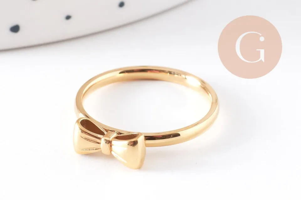 Gingerlily Accessoires G10357 bague nœud papillon doré taille 7
