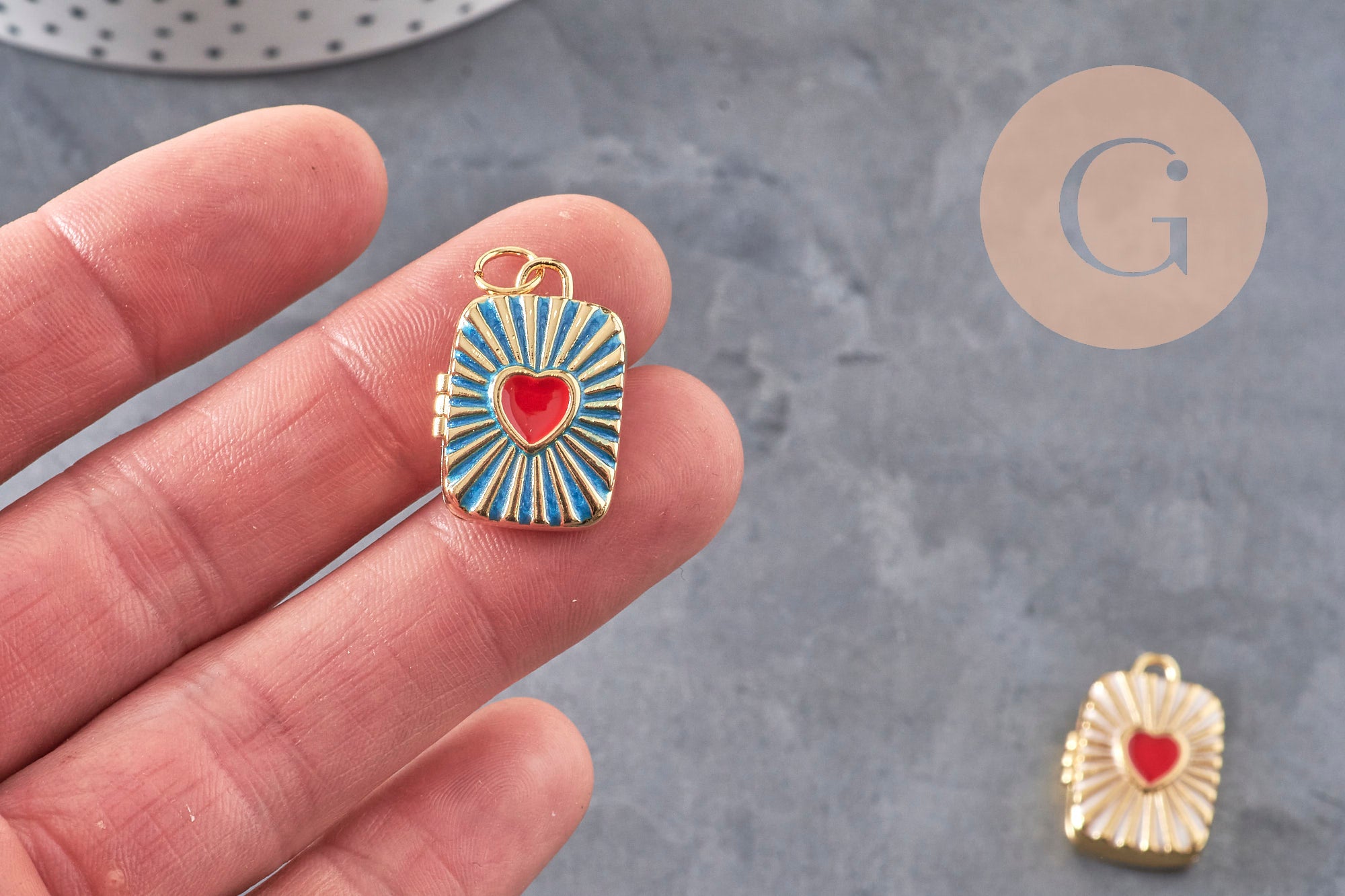 Gingerlily G11146 pendentif locket cœur doré 18K 26mm x1