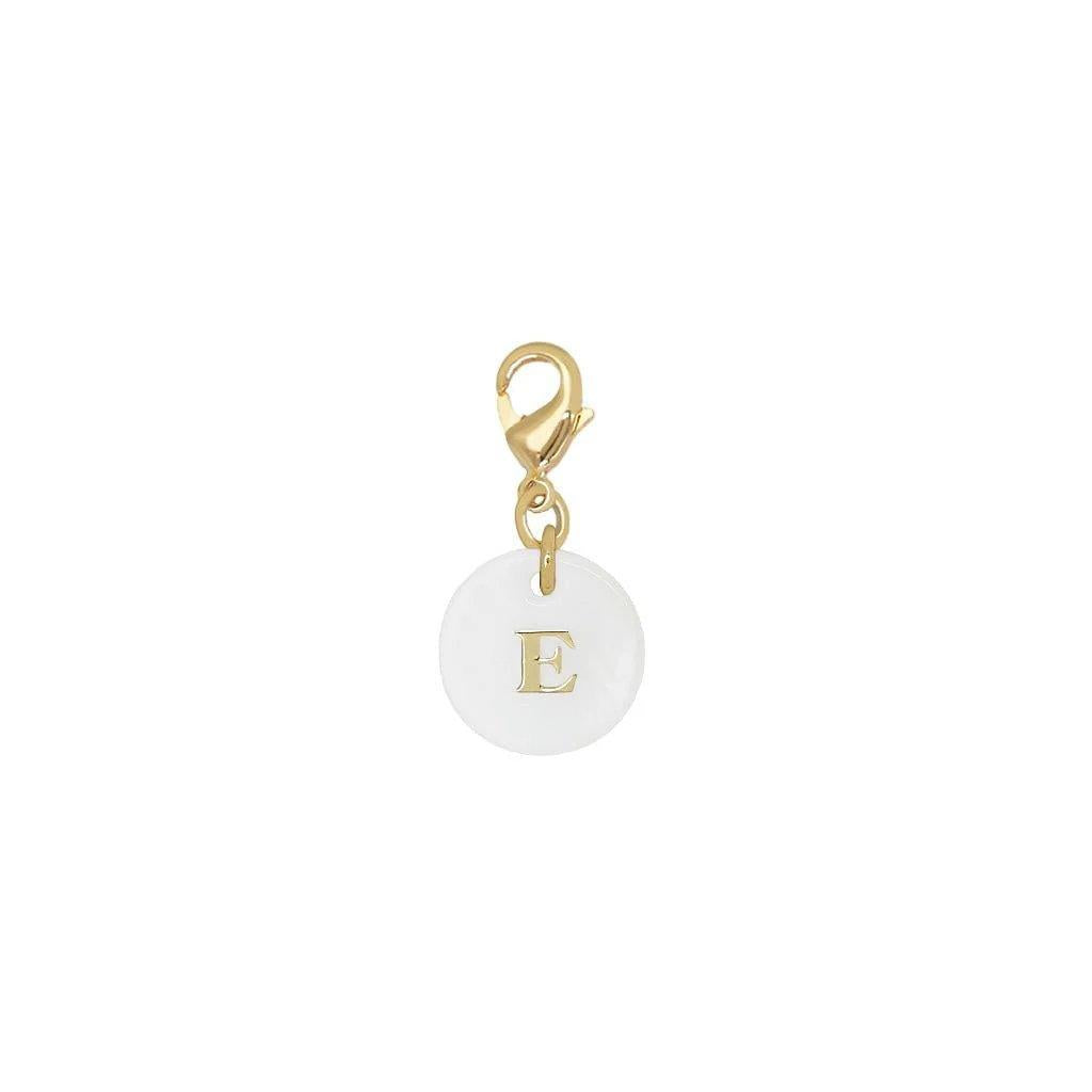 Gingerlily Pendentif initiale nacre blanche 11,5mm à l'unité